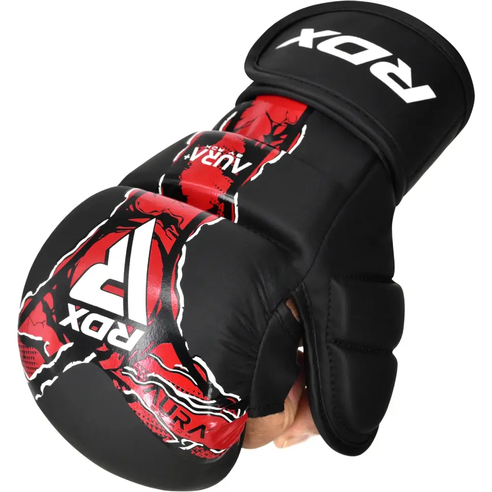 RDX Sports Grappling Gloves Shooter Aura F17 Zwart Met Rood