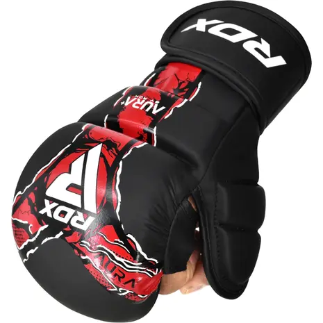 RDX Sports Grappling Gloves Shooter Aura F17 Zwart Met Rood