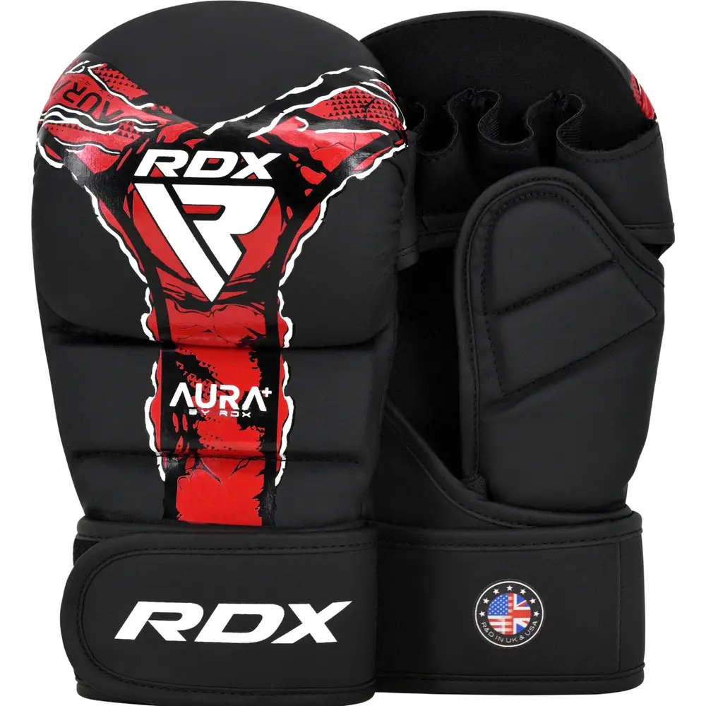 RDX Sports Grappling Gloves Shooter Aura F17 Zwart Met Rood
