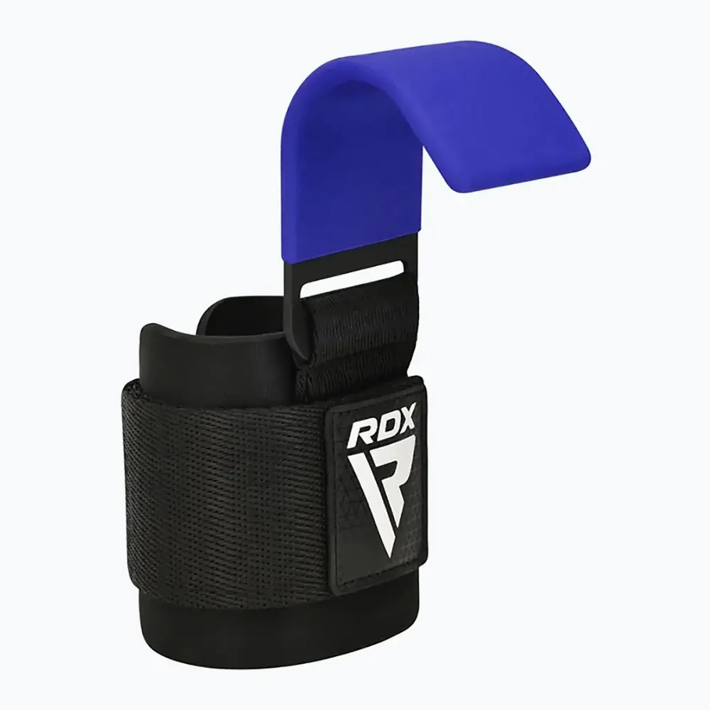 RDX Sports W5 Gel Lifting Hook Straps Met Grip Blauw