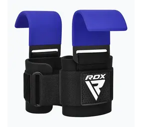RDX Sports W5 Gel Lifting Hook Straps Met Grip Blauw