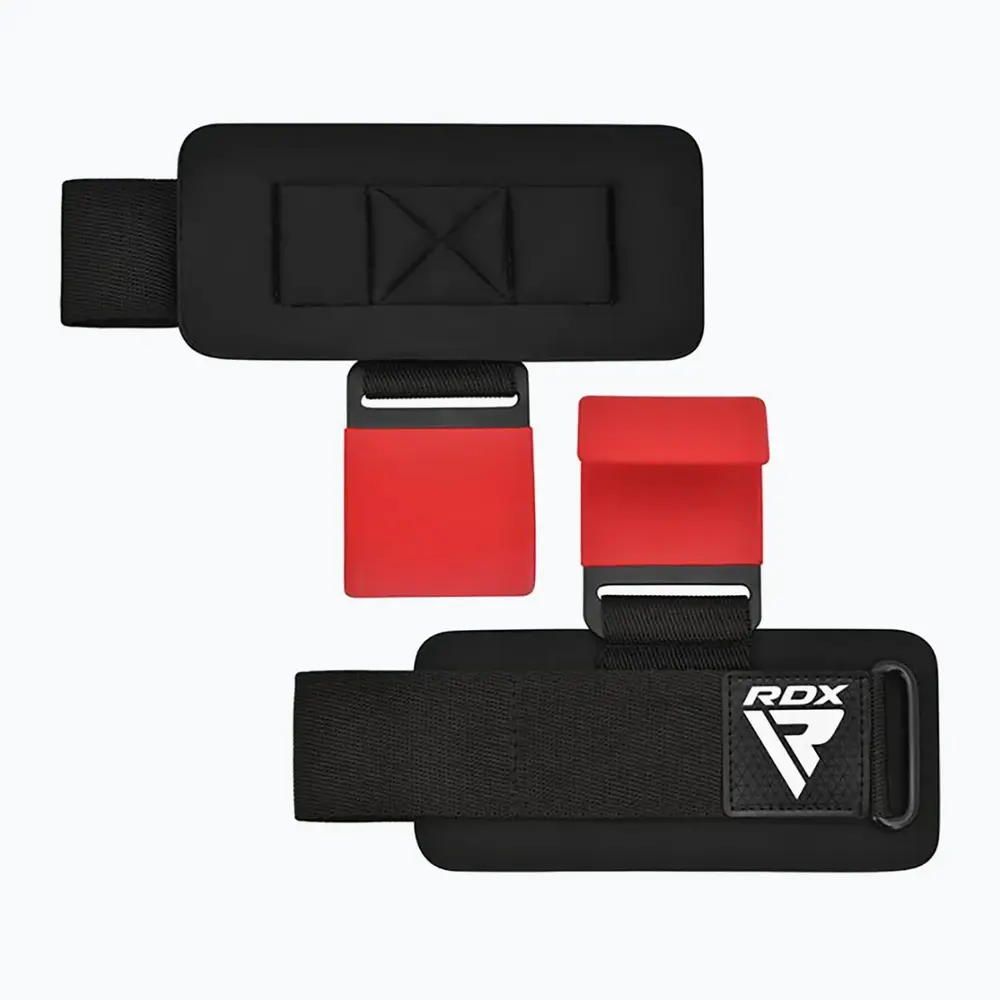 RDX Sports W5 Gel Lifting Hook Straps Met Grip Rood