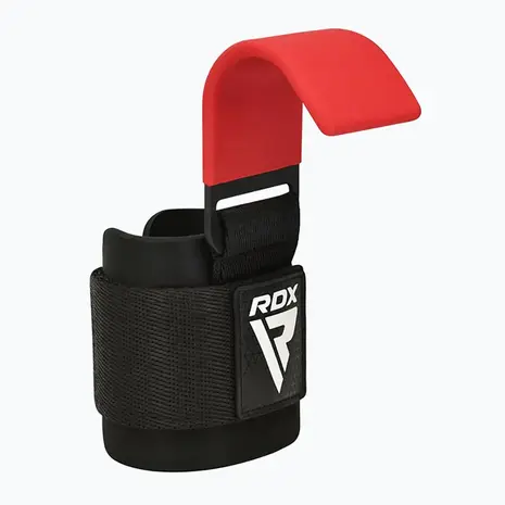 RDX Sports W5 Gel Lifting Hook Straps Met Grip Rood