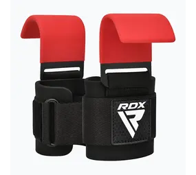 RDX Sports W5 Gel Lifting Hook Straps Met Grip Rood