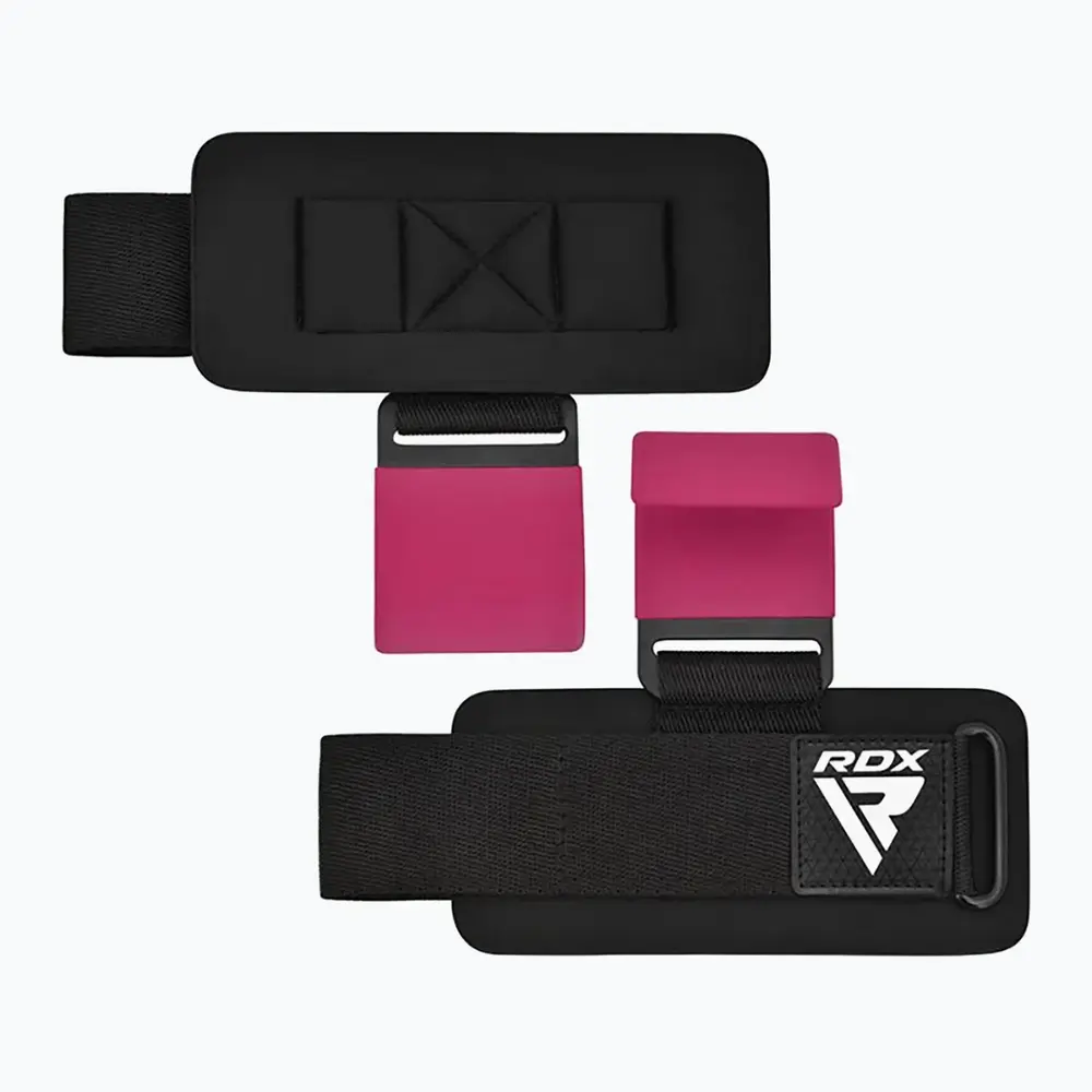 RDX Sports W5 Gel Lifting Hook Straps Met Grip Roze