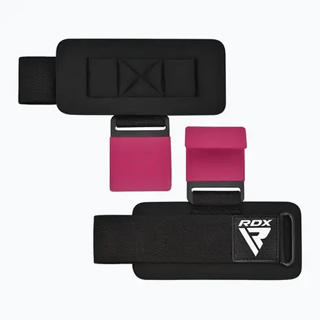RDX Sports W5 Gel Lifting Hook Straps Met Grip Roze