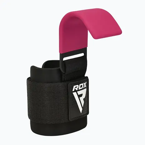 RDX Sports W5 Gel Lifting Hook Straps Met Grip Roze