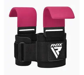 RDX Sports W5 Gel Lifting Hook Straps Met Grip Roze