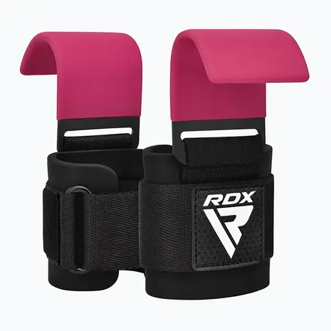 RDX Sports W5 Gel Lifting Hook Straps Met Grip Roze