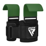 RDX Sports W5 Gel Lifting Hook Straps Plus Met Grip Groen
