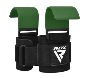 RDX Sports W5 Gel Lifting Hook Straps Plus Met Grip Groen