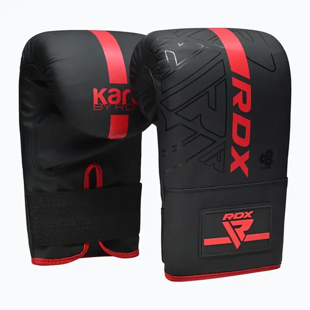 RDX Sports Boxing Bag Mitts F6 Matzwart Met Rood