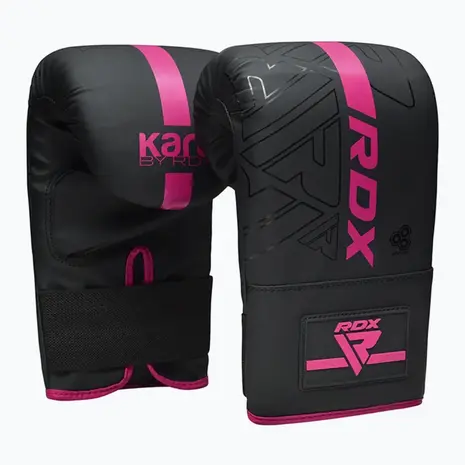 RDX Sports Boxing Bag Mitts F6 Matzwart Met Roze
