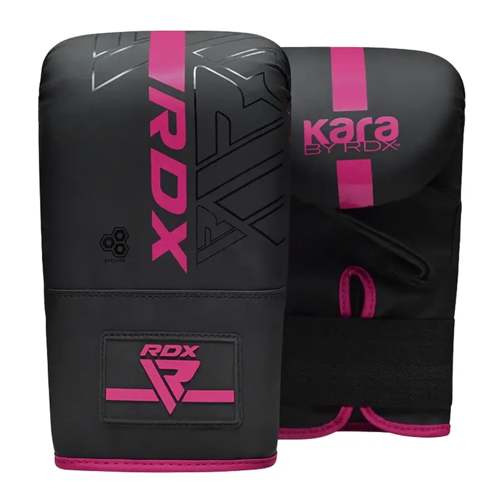 RDX Sports Boxing Bag Mitts F6 Matzwart Met Roze
