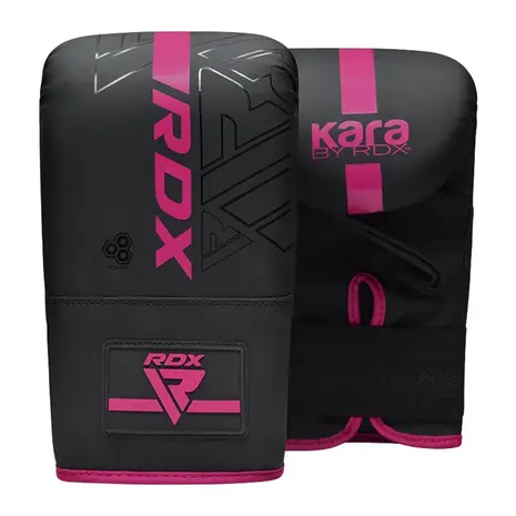 RDX Sports Boxing Bag Mitts F6 Matzwart Met Roze