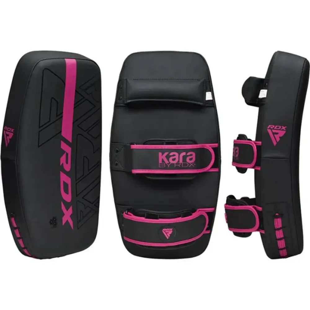 RDX Sports F6 Kara Thai Arm Pad Matzwart Met Roze RDX Sports F6 Kara Thai Arm Pad Matzwart Met Roze