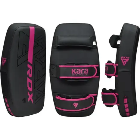 RDX Sports F6 Kara Thai Arm Pad Matzwart Met Roze RDX Sports F6 Kara Thai Arm Pad Matzwart Met Roze