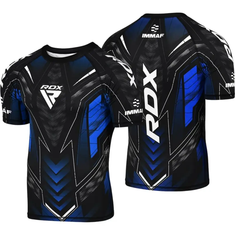 RDX Sports IMMAF Half Sleeve Compression Shirt Blauw