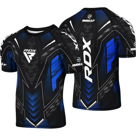 RDX Sports IMMAF Half Sleeve Compression Shirt Blauw