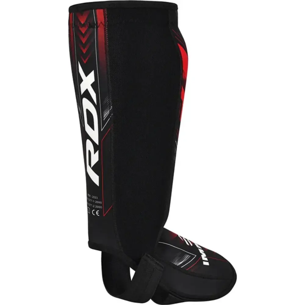 RDX Sports IMMAF Neopreen Scheenbeen-Wreefbeschermers Rood