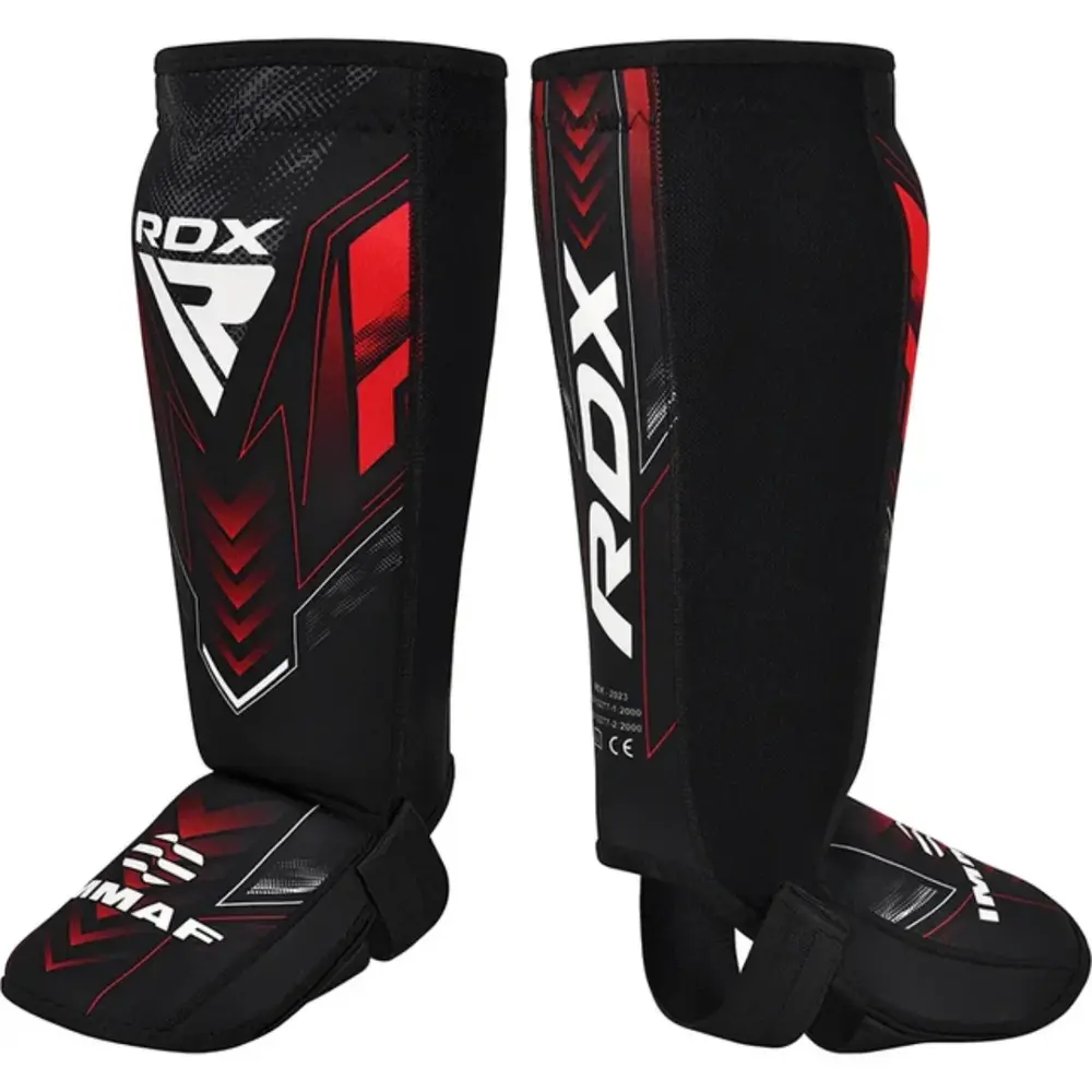 RDX Sports IMMAF Neopreen Scheenbeen-Wreefbeschermers Rood