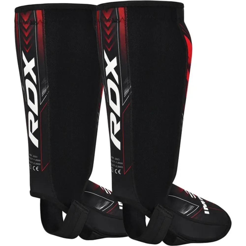 RDX Sports IMMAF Neopreen Scheenbeen-Wreefbeschermers Rood