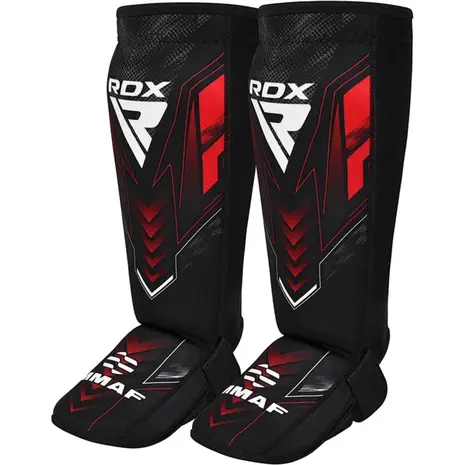 RDX Sports IMMAF Neopreen Scheenbeen-Wreefbeschermers Rood