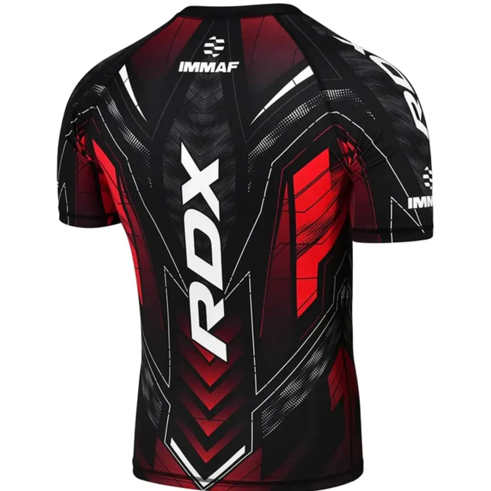 RDX Sports IMMAF Half Sleeve Compression Shirt Rood