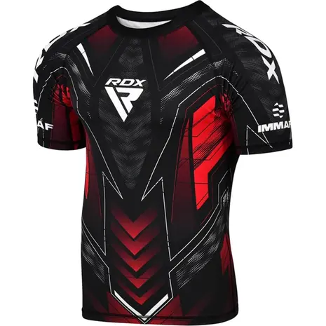 RDX Sports IMMAF Half Sleeve Compression Shirt Rood