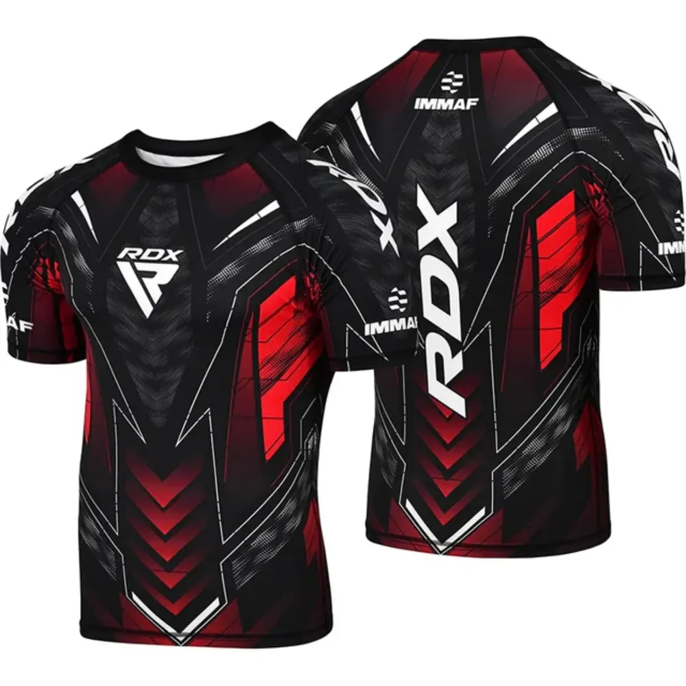 RDX Sports IMMAF Half Sleeve Compression Shirt Rood