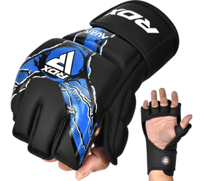 RDX Sports Grappling Handschoenen Aura F17 Zwart Blauw