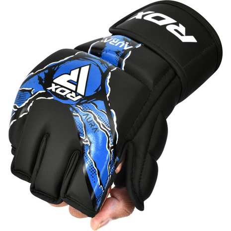 RDX Sports Grappling Handschoenen Aura F17 Zwart Blauw