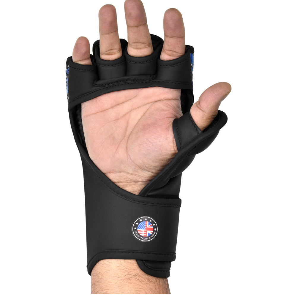 RDX Sports Grappling Handschoenen Aura F17 Zwart Blauw