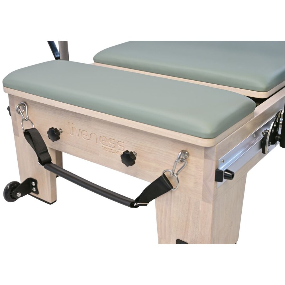 Liveness PTX 5500 Eiken Pilates Reformer Groene Thee Liveness PTX 5500 Eiken Pilates Reformer Groene Thee