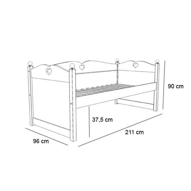 Lilli Furniture Bedbank Emma met slaap- en opberglades 90x200