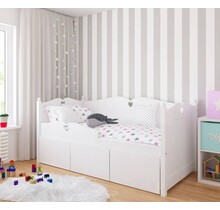 Bedbank Emma met 3 mega grote lades wit