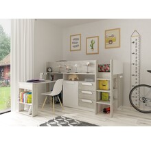 Yolo halfhoogslaper Wit & Grijs eiken