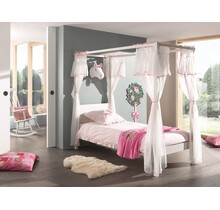 Hemelbed Charlotte - Wit - 90x200 - incl. gordijnenset Amori