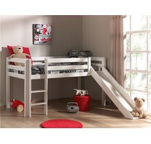 Halfhoogslaper Charlotte -  Wit - met glijbaan - 90x200