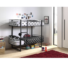 Stapelbed Oscar - Zwart - 90x200