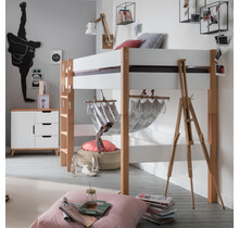 Midi hoogslaper Color - Wit/beuken