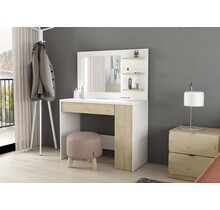 Kaptafel Vanity Glamour - Make-up tafel - Eiken/wit