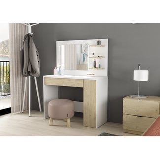 Trasman Kaptafel Vanity Glamour - Eiken/Wit