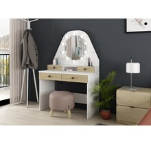 Kaptafel Vanity Star - Make-up tafel - Eiken/wit