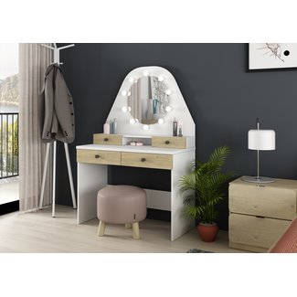 Trasman Kaptafel Vanity Star - Eiken/Wit