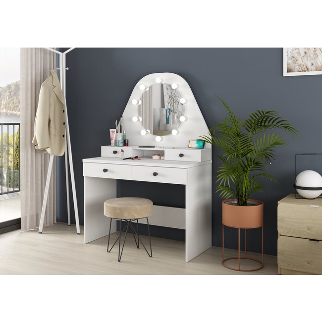 Trasman Kaptafel Vanity Star - Make-up tafel - Wit