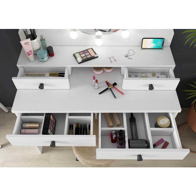 Trasman Kaptafel Vanity Star - Make-up tafel - Wit