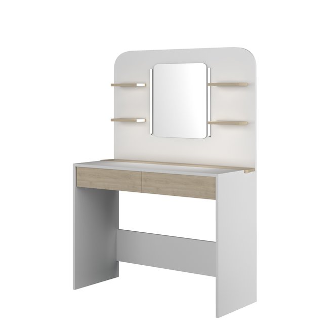 Trasman Kaptafel Vanity Secret - Make-up tafel - Eiken/wit