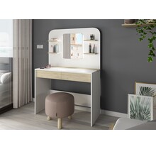 Kaptafel Vanity Secret - Make-up tafel - Eiken/wit