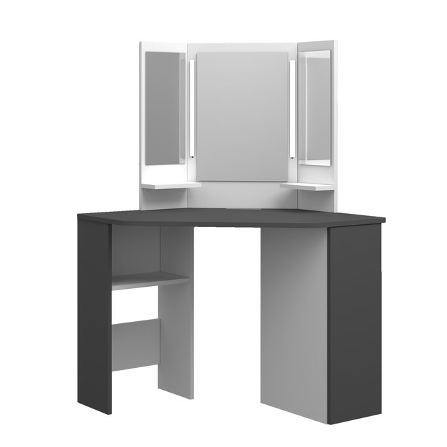 Trasman Kaptafel Vanity Chic - Make-up tafel - Grijs-Wit
